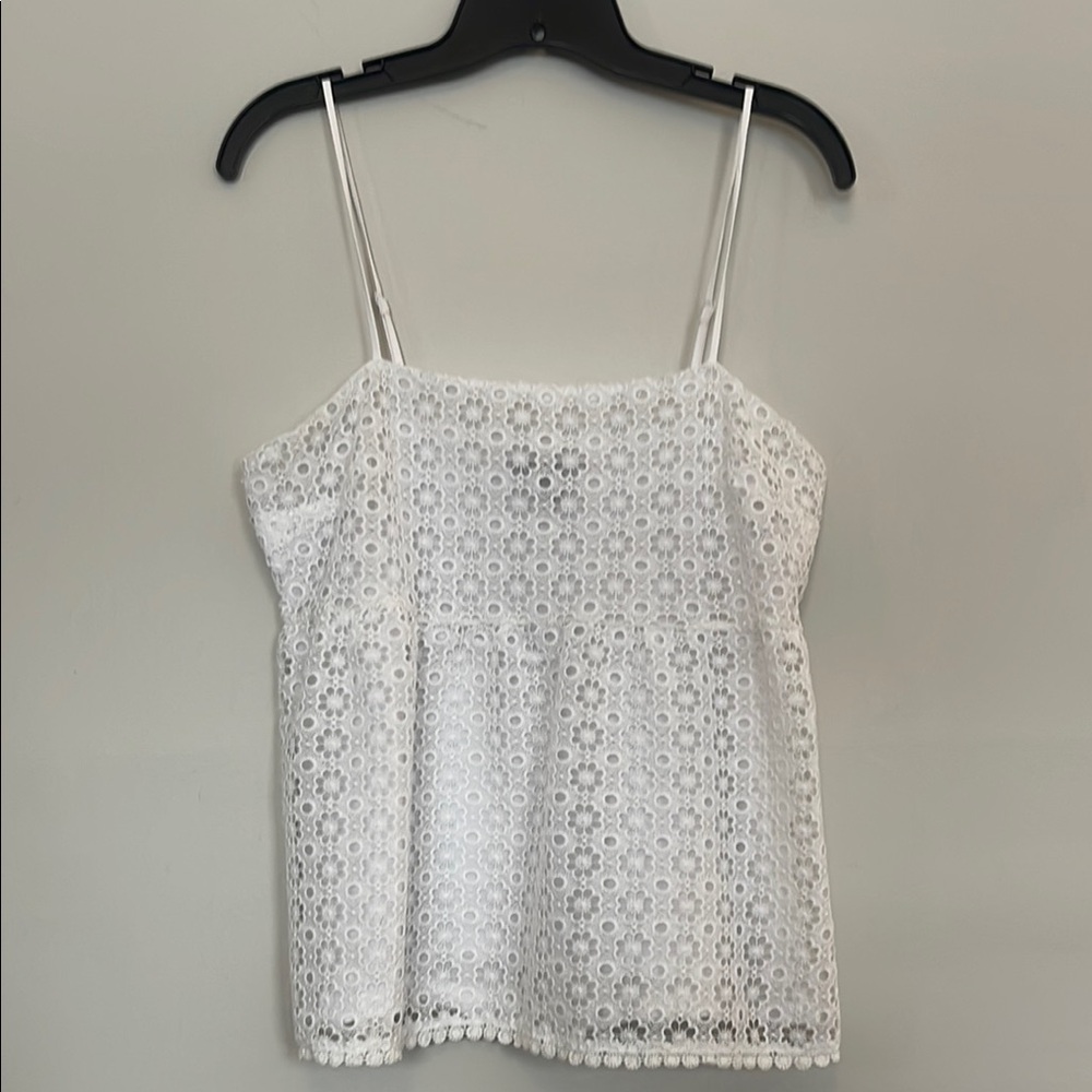 White Lace Babydoll Top from Express